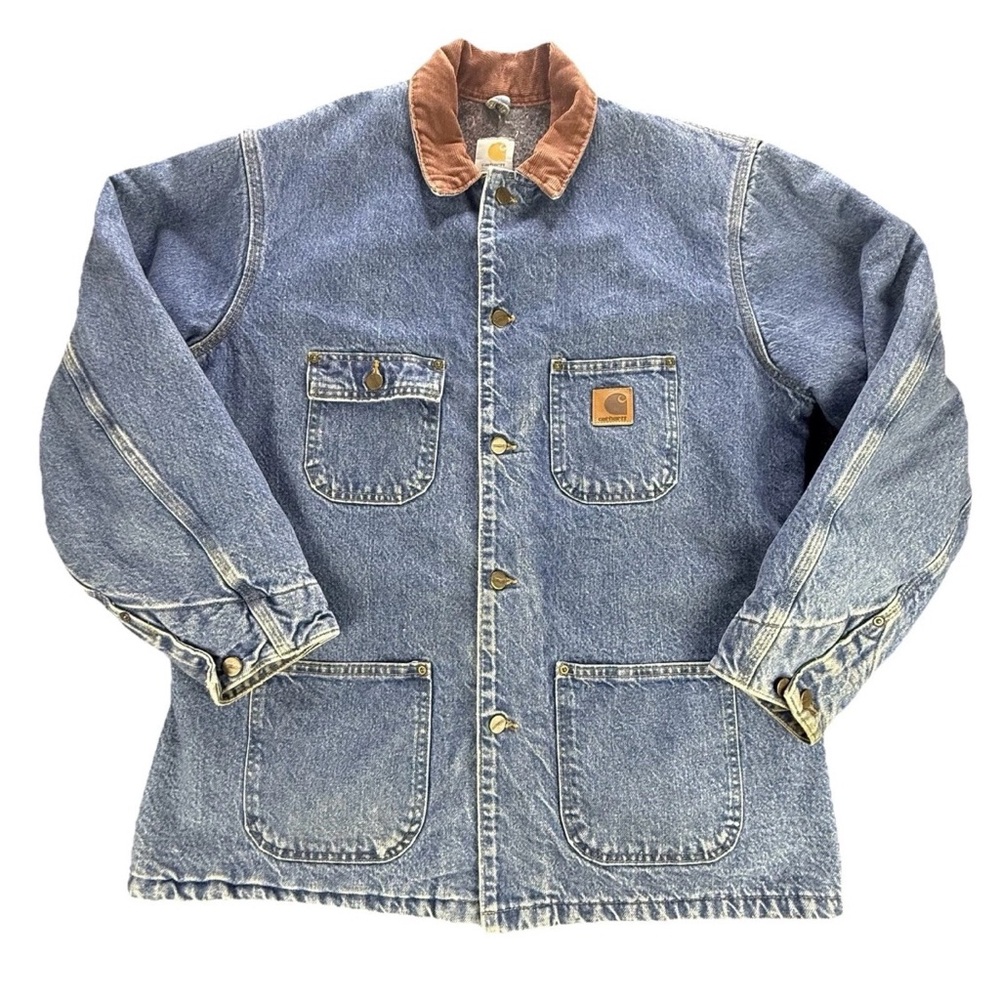 Vintage Carhartt C59DST Denim Chore Coat Mens XL Blanket Lined Barn Jacket USA